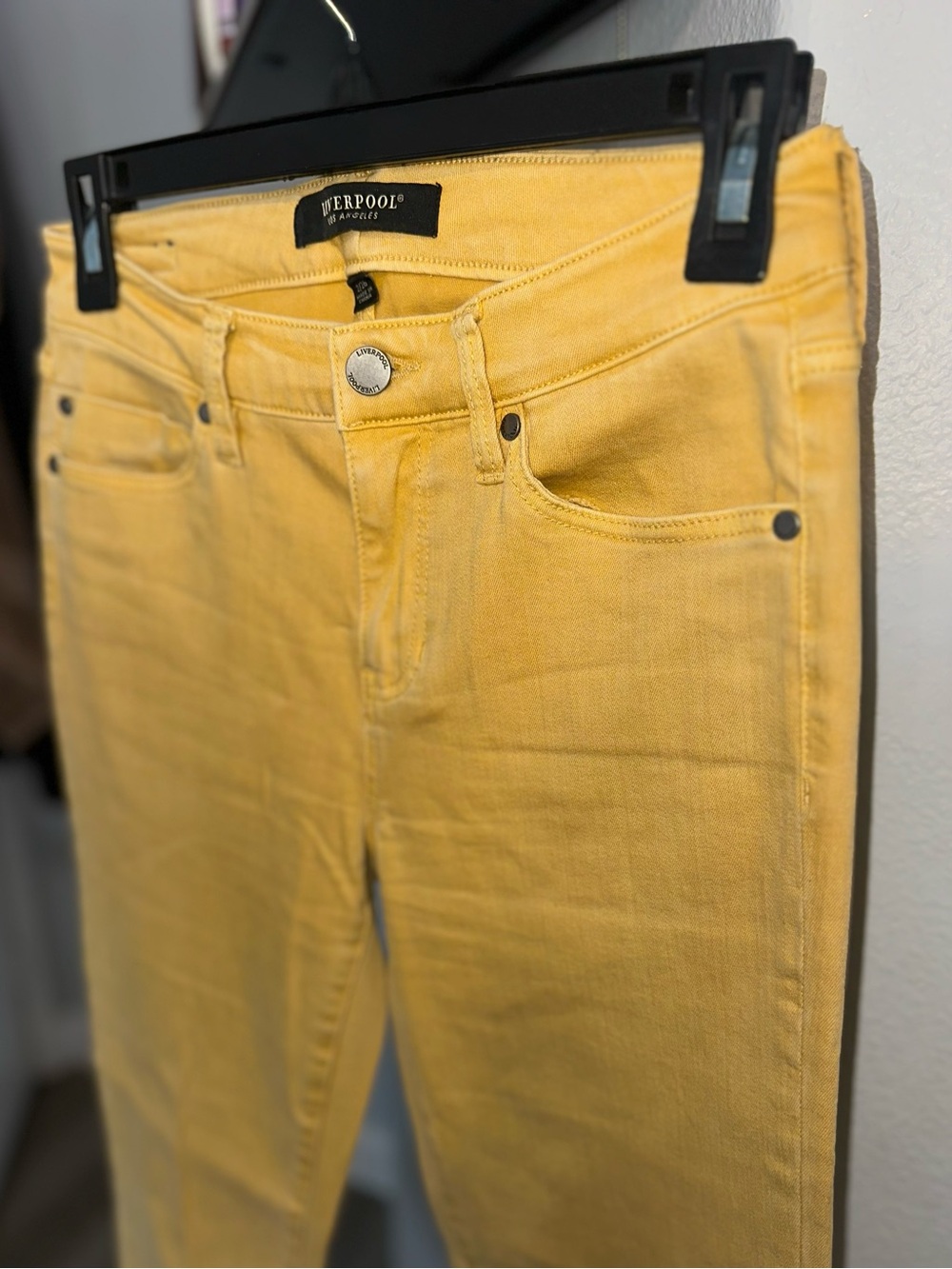 Liverpool Yellow Crop Flare Jeans for Women